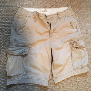 Men hollister cargo light khaki shorts 31w