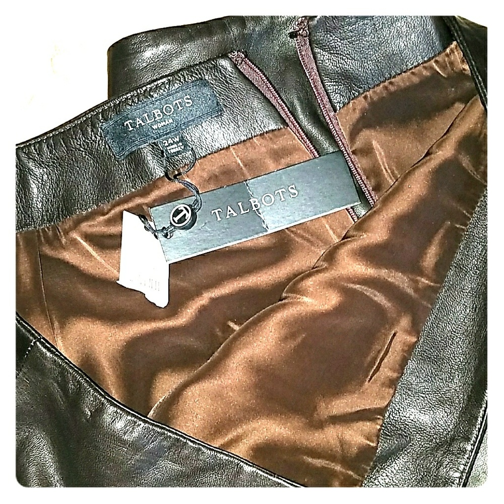 Deep Chocolate Brown 100% Leather Mini Skirt