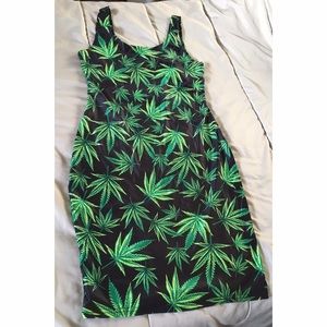 Weed Cannabis Elastic Dress