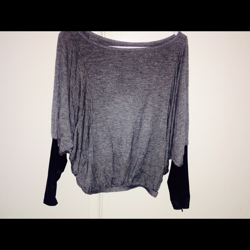 Bebe leather sleeve dolman top