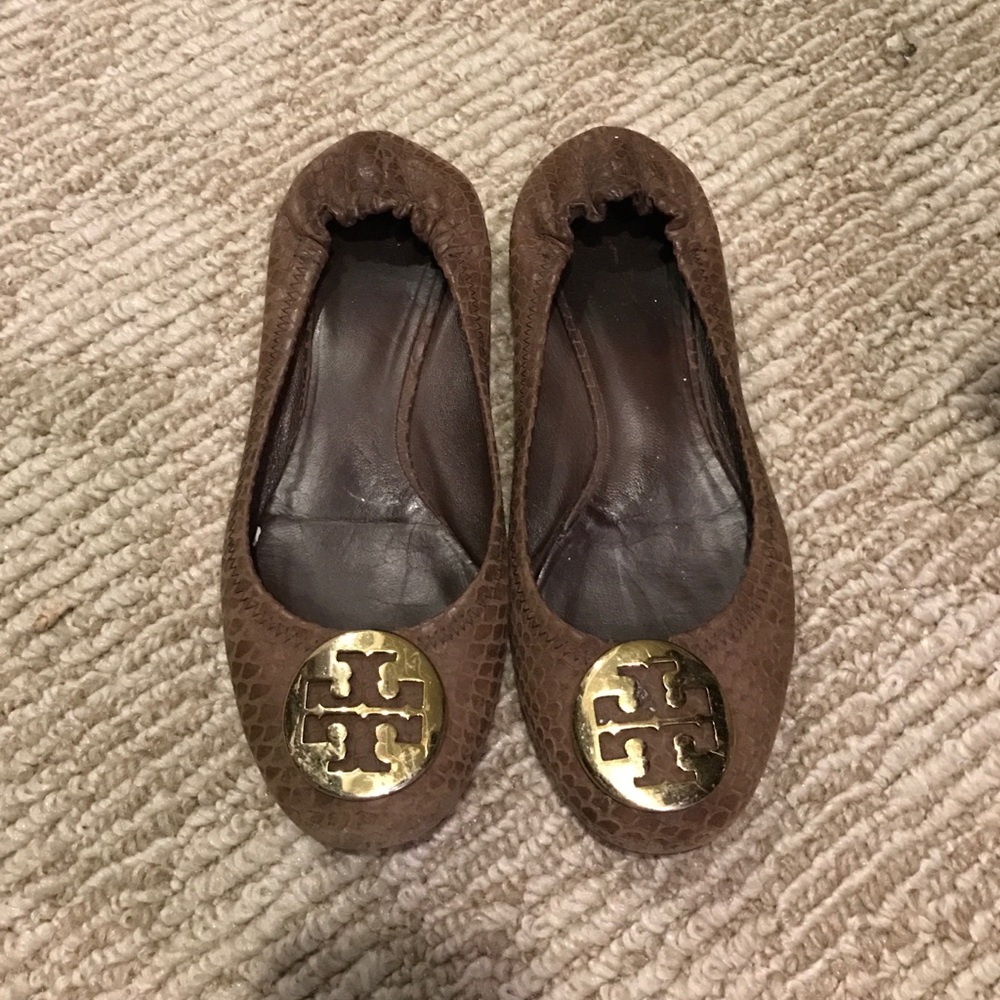Tory Burch flats brown w/ gold