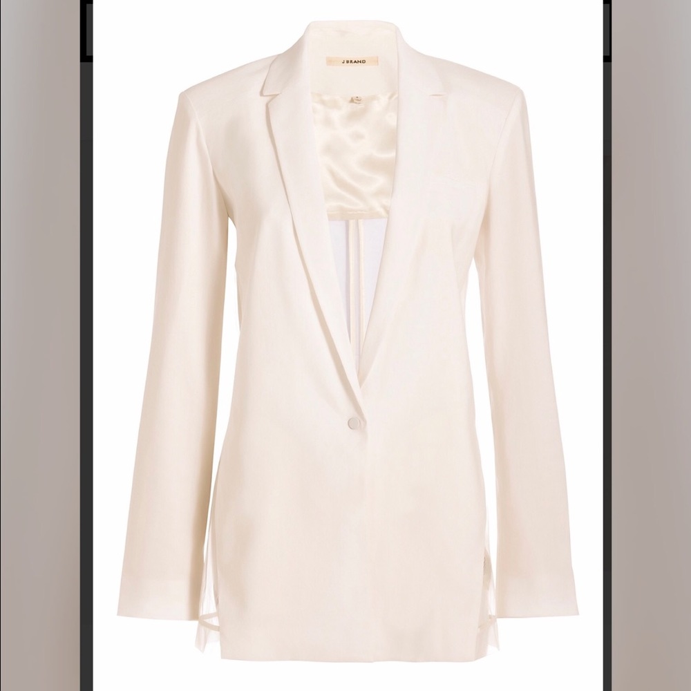 J Brand Women's Sherman Linen Sheer Back Blazer