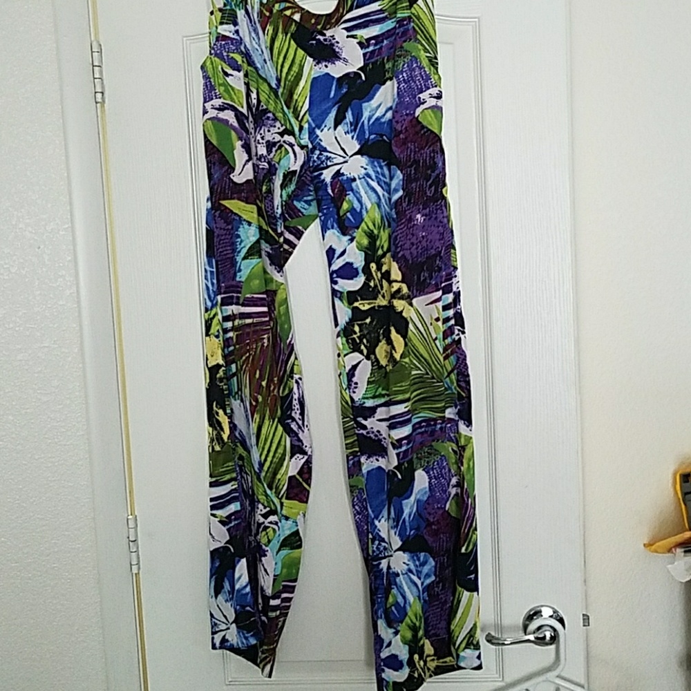 Tropical print pants