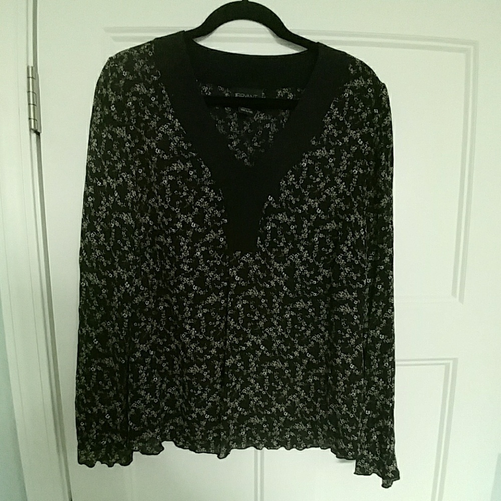 Lane Bryant 100% Silk Print Blouse 1416