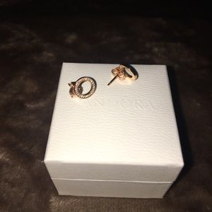 Pandora rose gold earrings