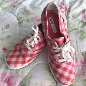 Keds sneakers shoes pink plaid women's Sz 7.5