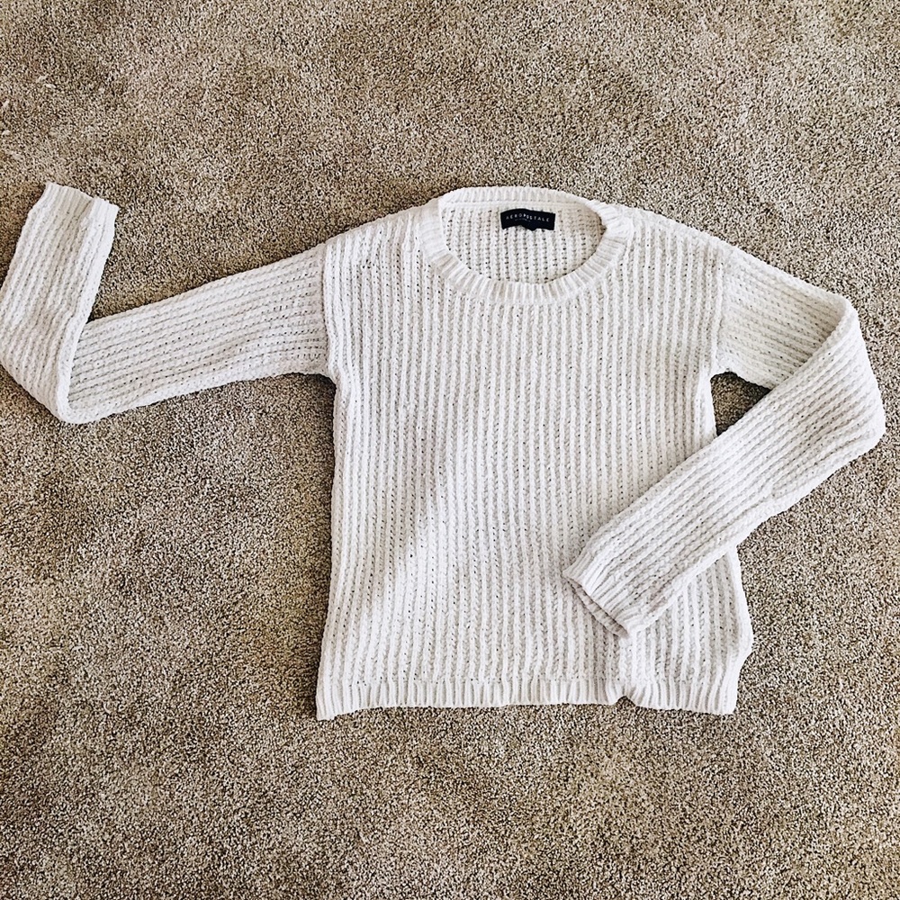 white sweater