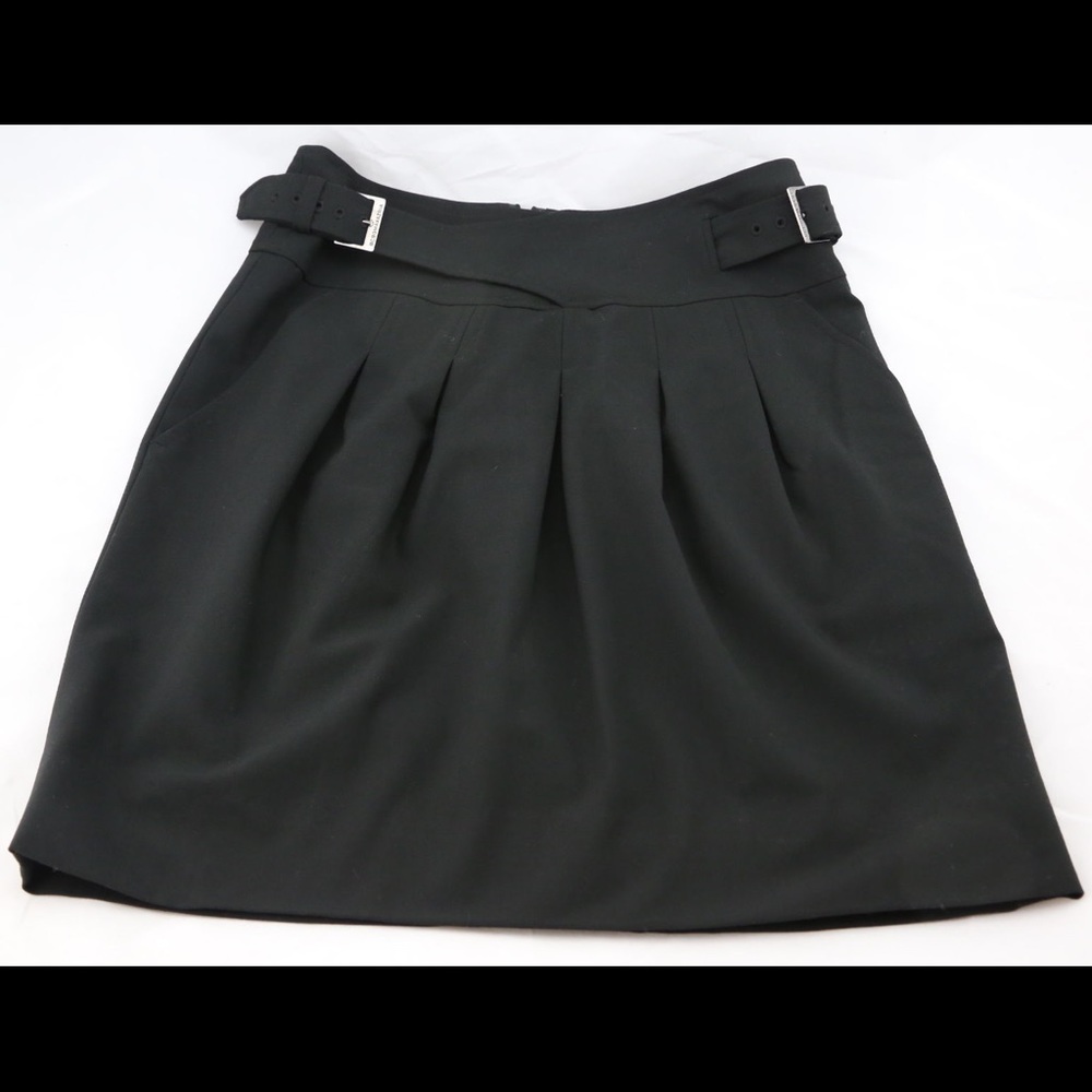 BCBG MaxAzria Double Buckle Pleated Skirt