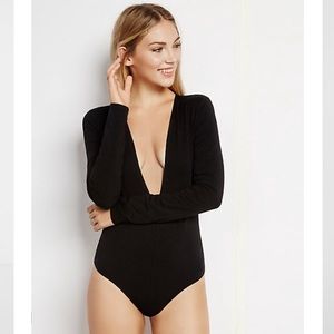 Express One Eleven Deep Cut Bodysuit Size S NWT