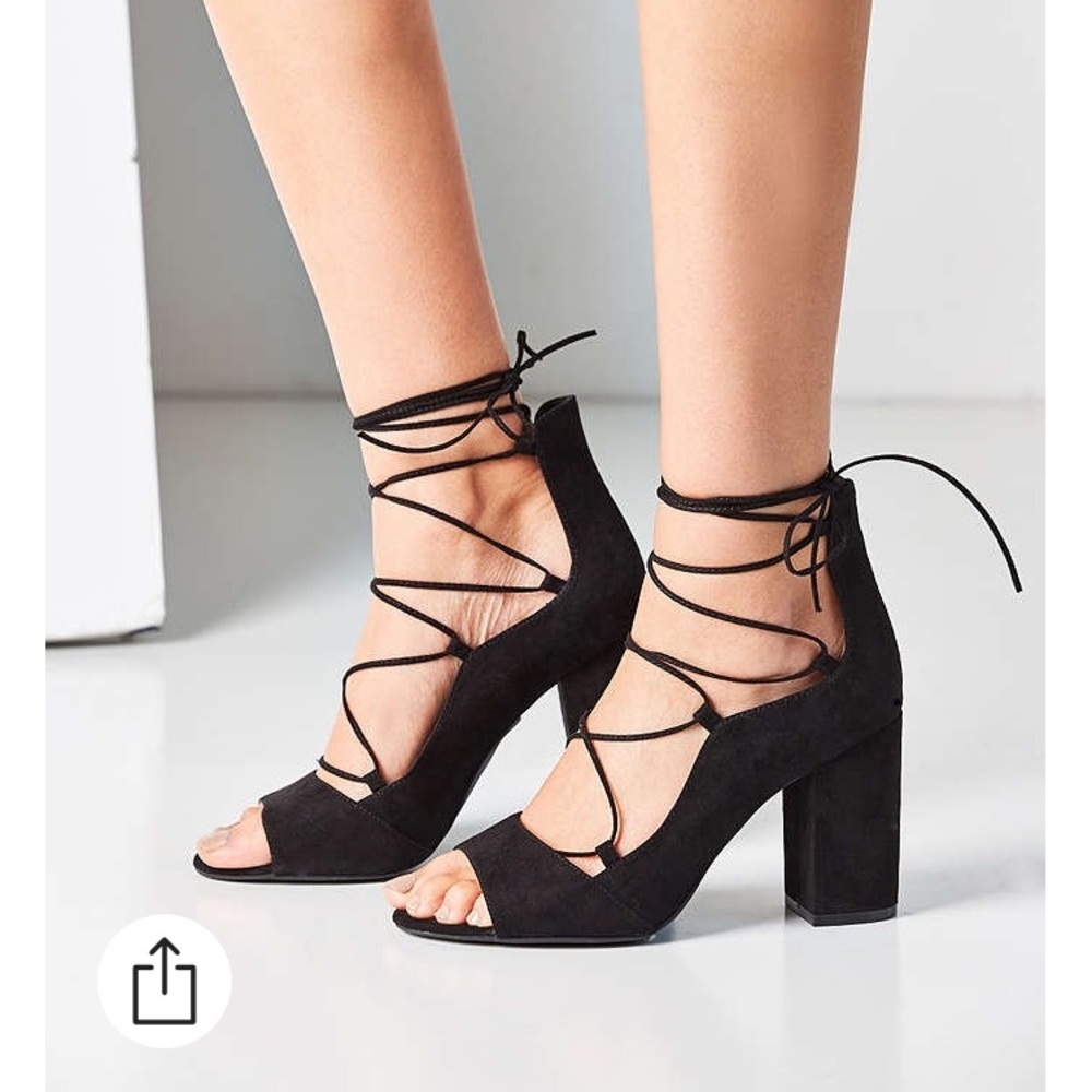 Urban Outfitters Claudia Black Lace Up Heel
