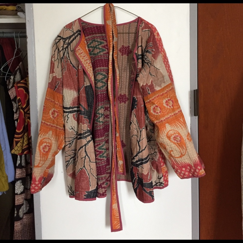 Anthropologie Sari Kimono by Manglam