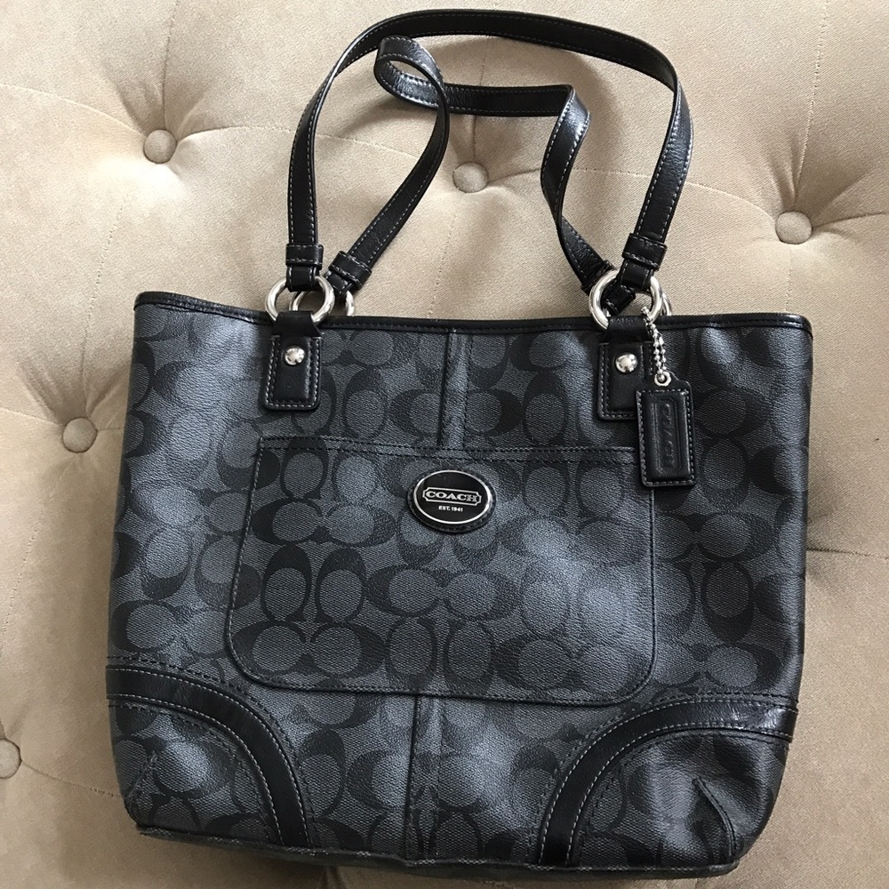 EUC Black Coach Tote
