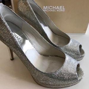 Michael Kors Silver Platform Heels
