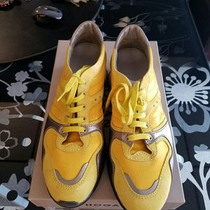 Hogan yellow and silver sneakers