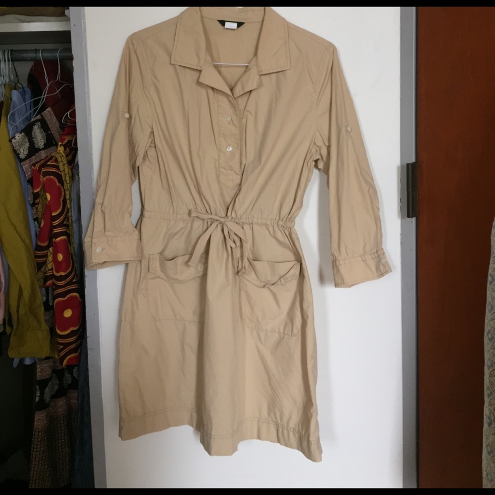 J.Crew Khaki Button Down Shirt Dress