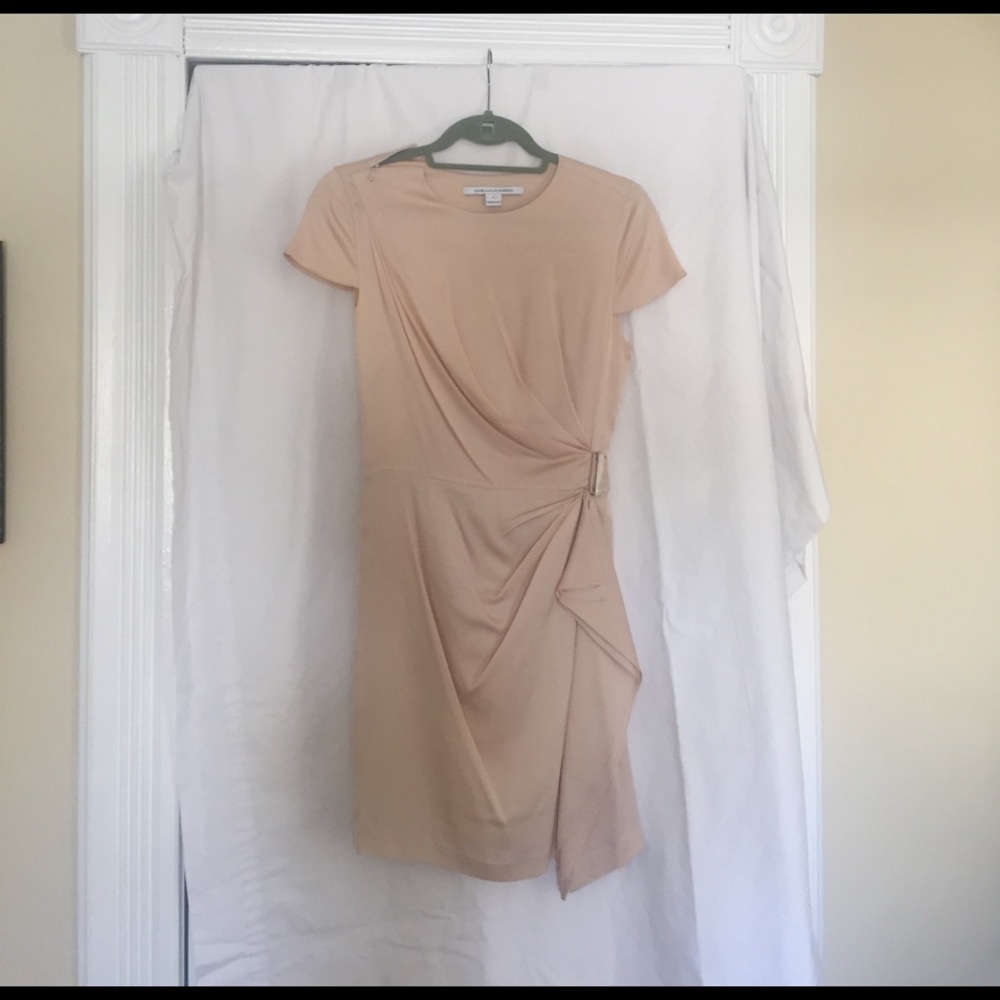 Diane von furstenberg blush silk dress