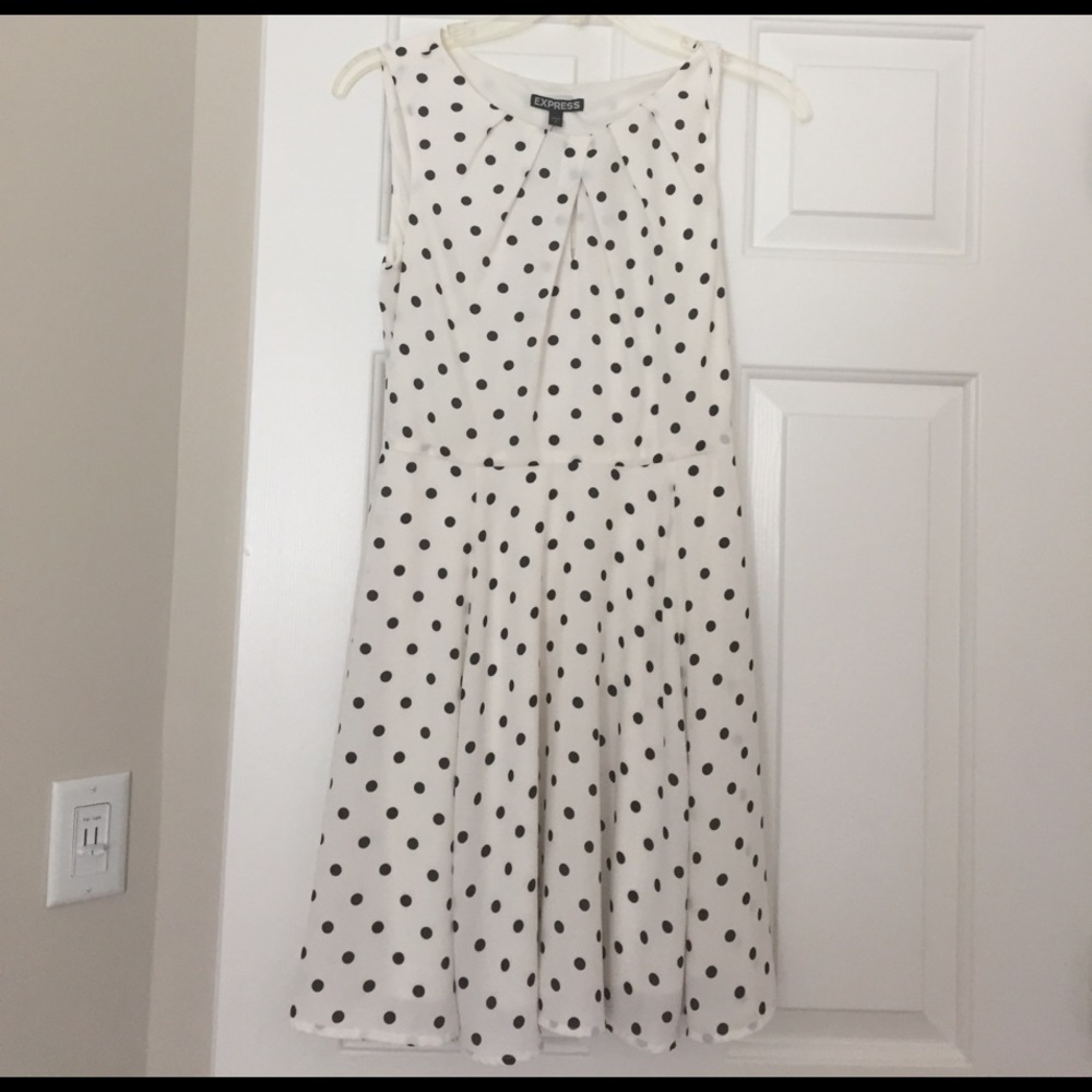 Black and white polka dot dress