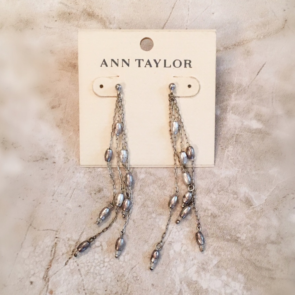ann taylor silver drop earrings