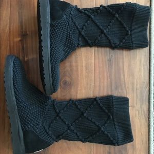 Ugg sweater knit boots NWOT black