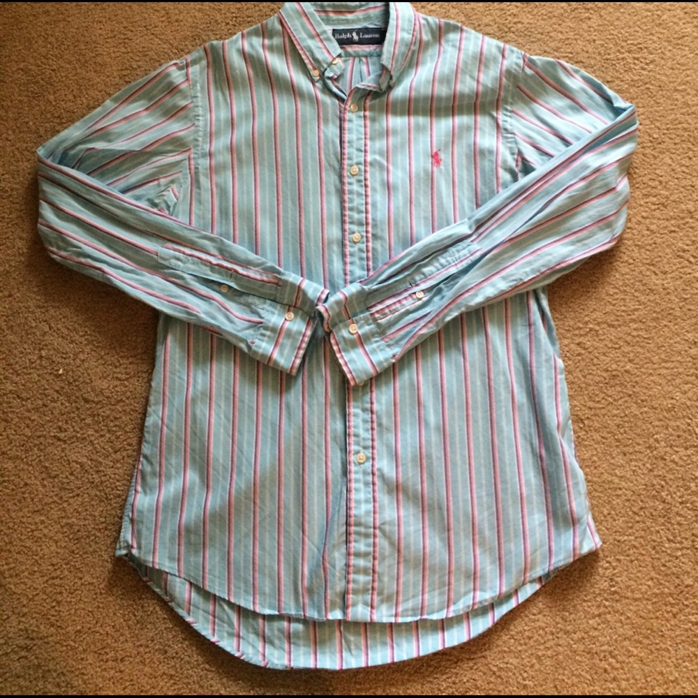 Ralph Lauren Burton down pink blue striped medium