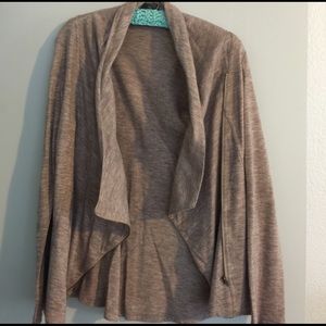 Asymmetrical zip light weight jacket light brown