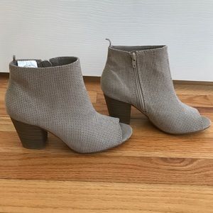 Peep toe booties