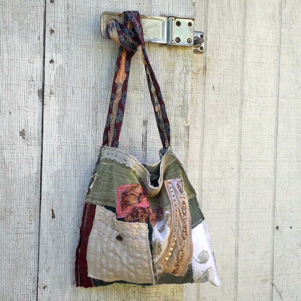 1 OF A KIND! Handmade, upcycled, patchwork purse.
