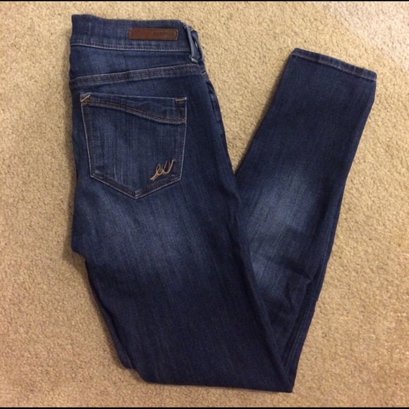 Express Denim - dark wash super skinny jeans
