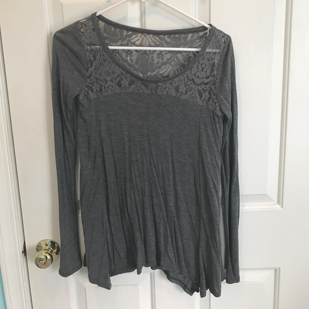 Gray Lace Hollister Top