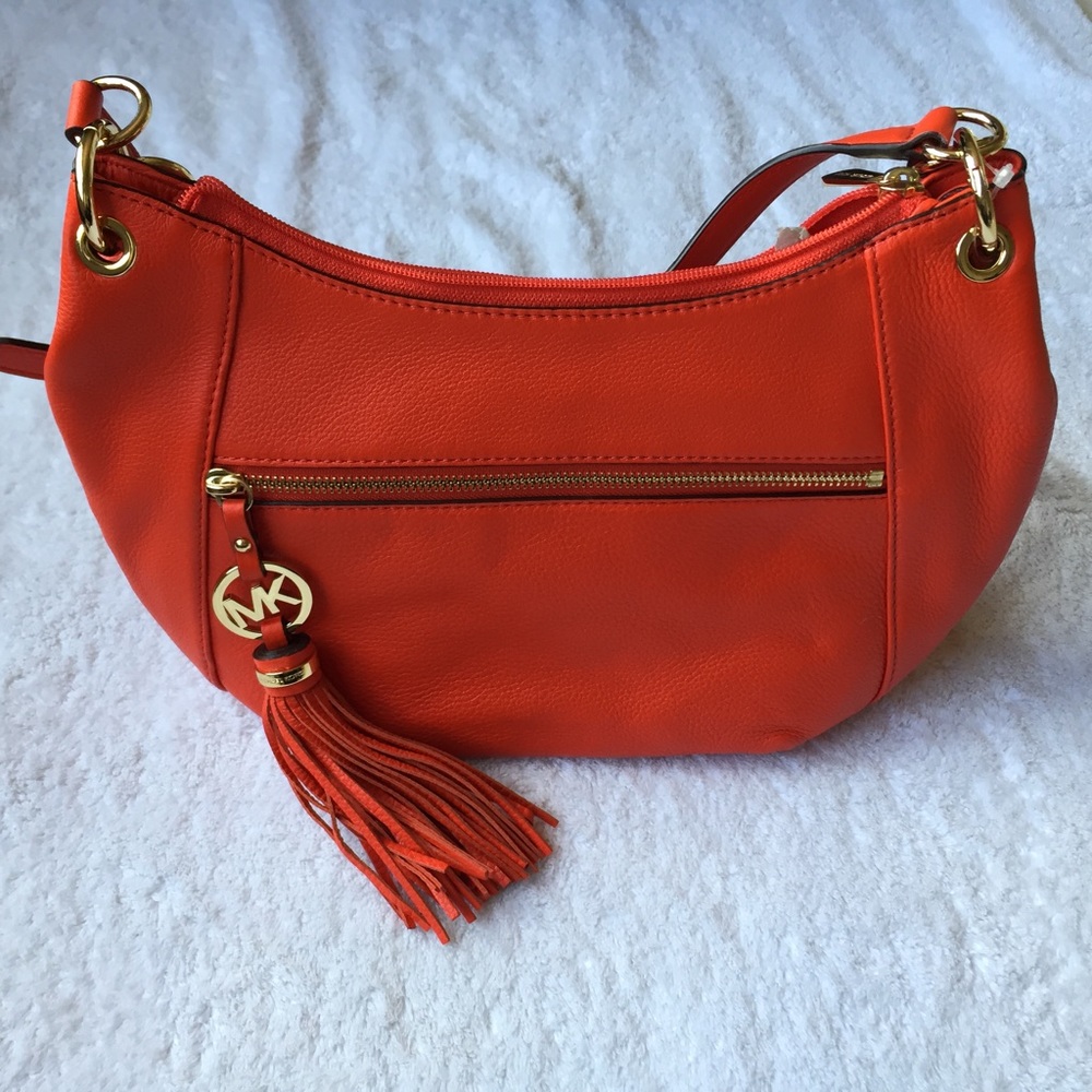 Michael Kors Charm Tassel Leather Shoulder Tote