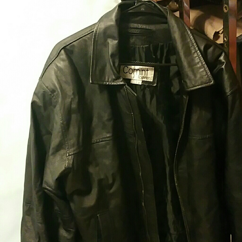 Black leather jacket