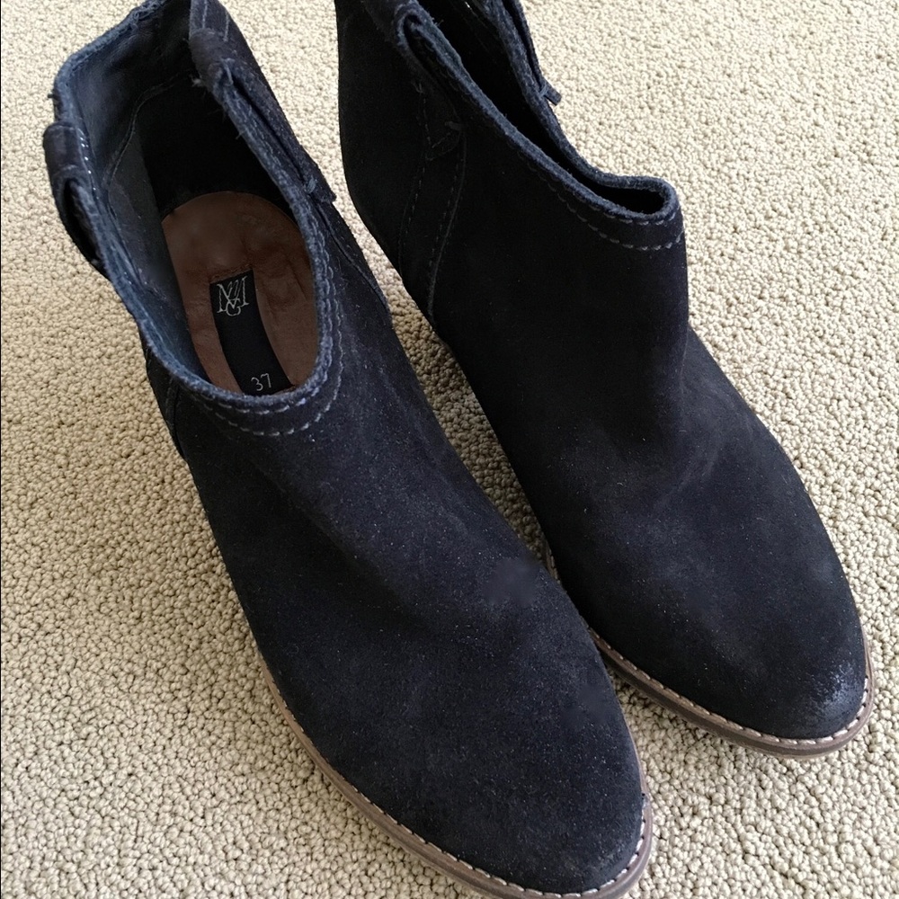 Suede black ankle boots
