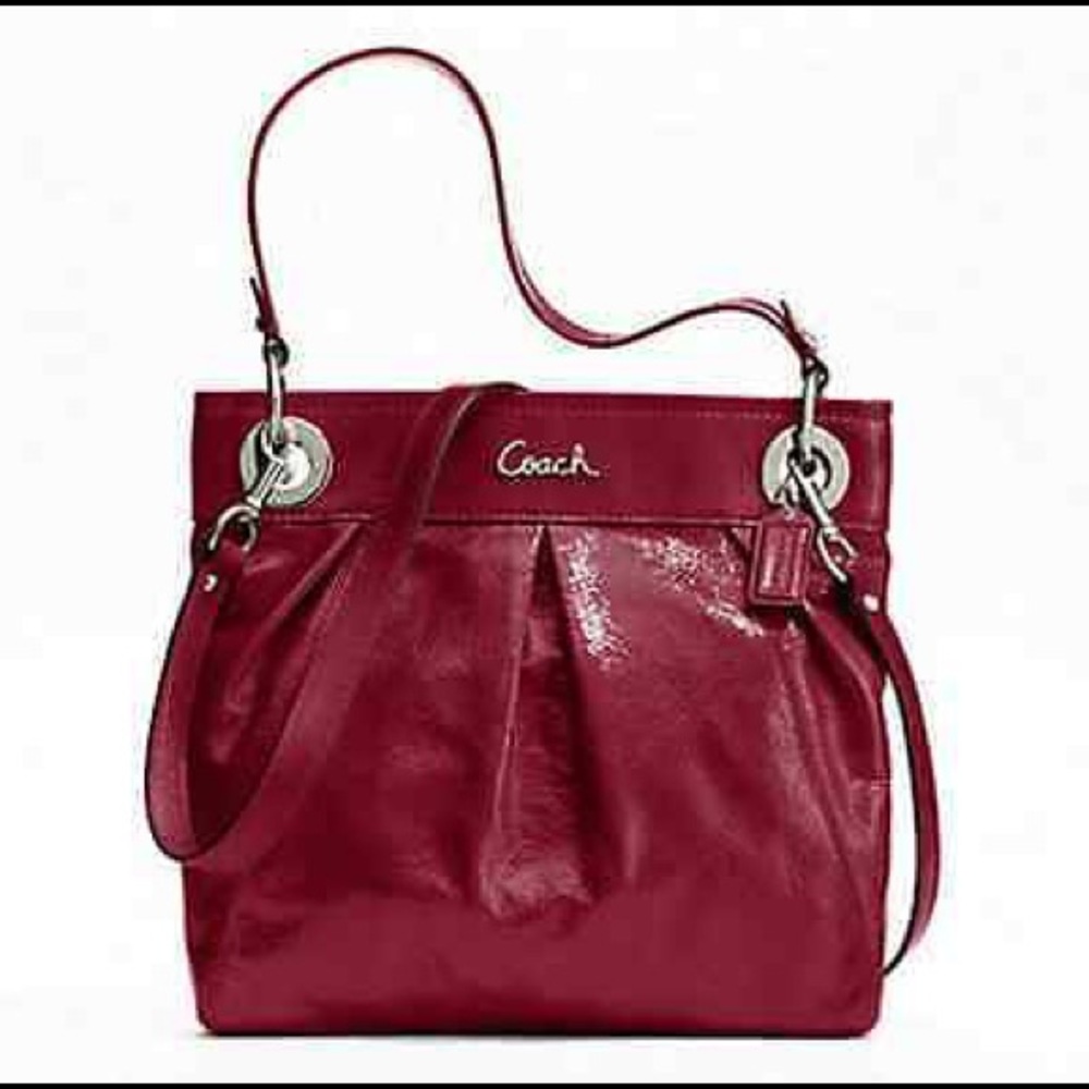 Coach Ashley Patent Hippie Bag in Garnet