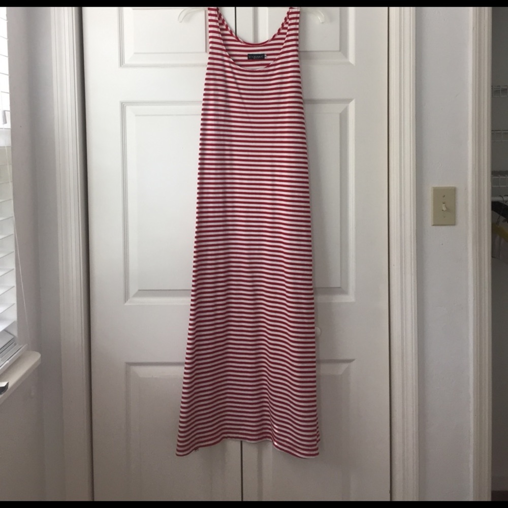 Red and white striped maxi