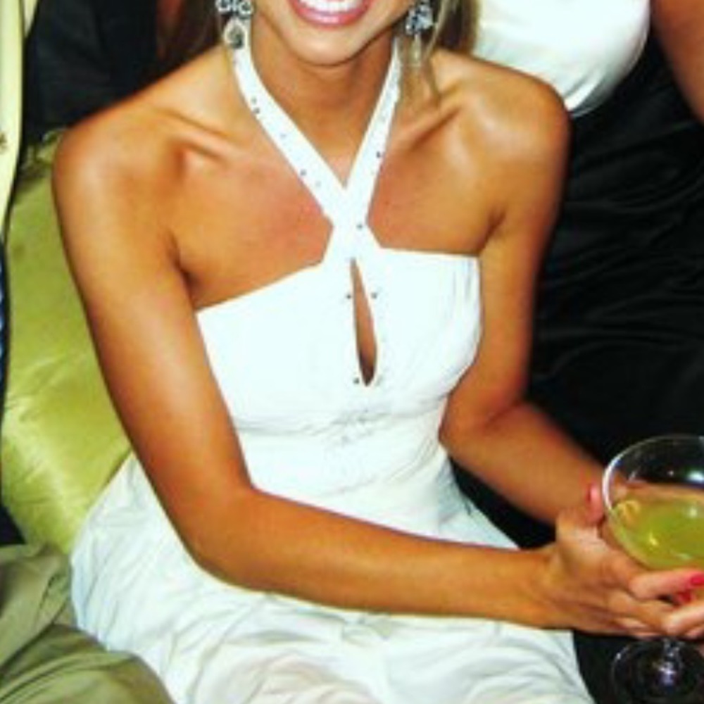 $400 BCBG 0 XXS Cocktail Prom White Backless Dress