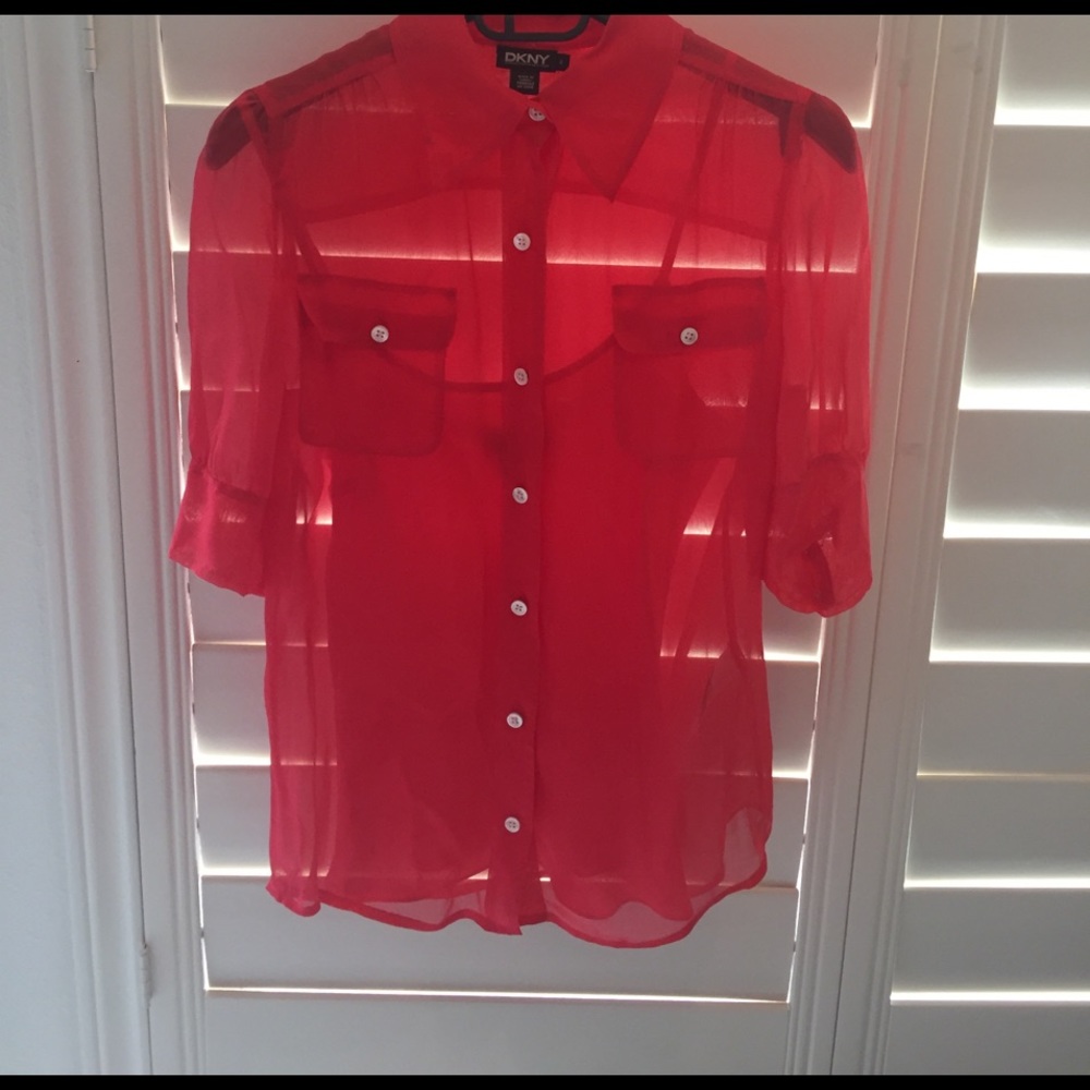Gorg! DKNY Sheer Blouse