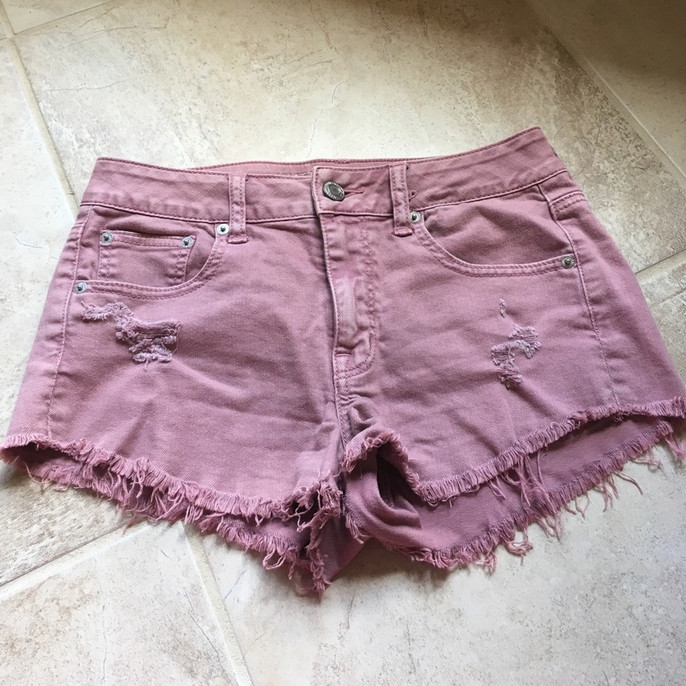 American Eagle Mauve Ripped Shorts