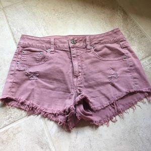 American Eagle Mauve Ripped Shorts