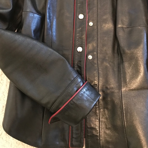 πItaliano soft black red piping faux - Picture 2 of 4