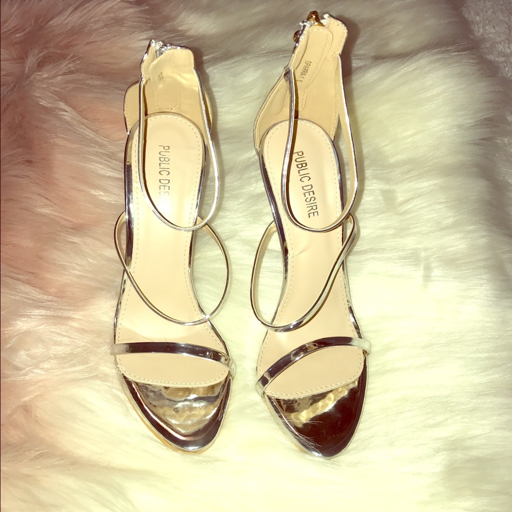 Silver Asos Strappy Heel Size 7