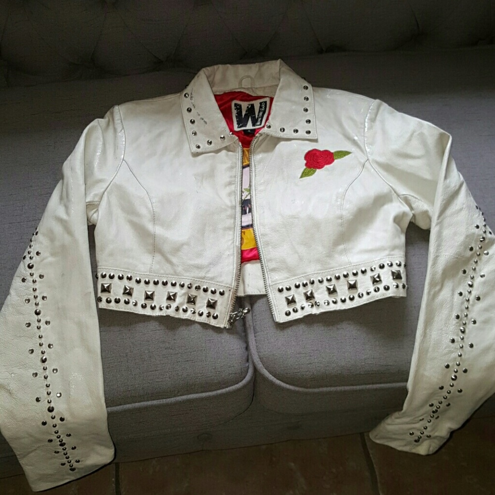 Wilsons Leather Cropped Studded Jacket