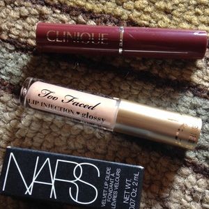 Clinique black honey. Nars glide. Too faced lip