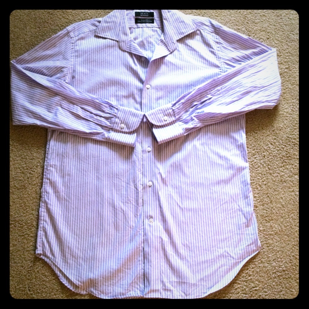 Saks fifth avenue purple white striped dress shirt