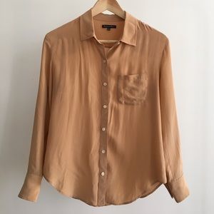Madewell Tan Summer Silk Blouse, XS