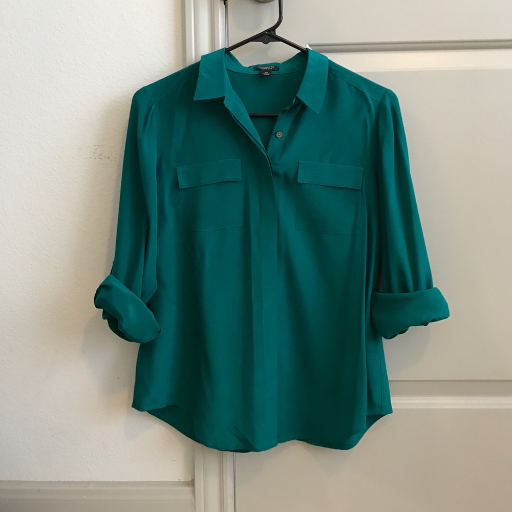 Silk Button Down Blouse