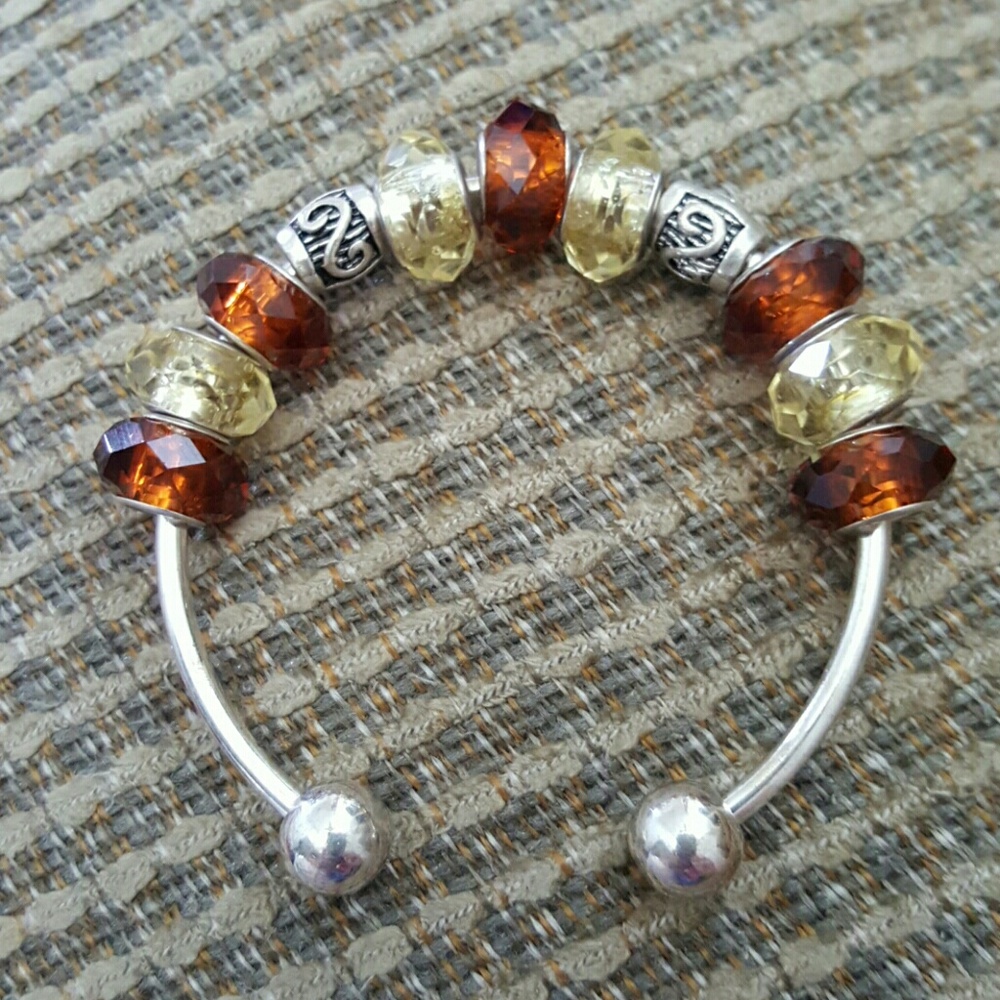 Handmade Topaz beads colored bracelet