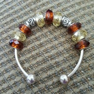 Handmade Topaz beads colored bracelet