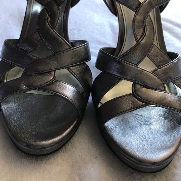 Calvin Klein Shoes - Calvin Klein silver straps heels. Calvin Klein Shoes - Calvin Klein silver straps heels.