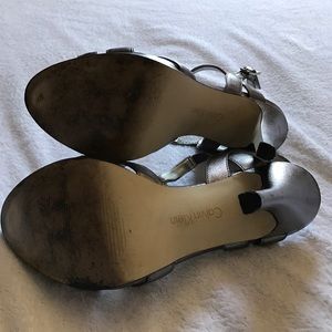 Calvin Klein Shoes - Calvin Klein silver straps heels. Calvin Klein Shoes - Calvin Klein silver straps heels.