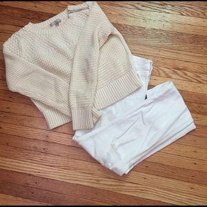 Express Distressed White Jean Size 4